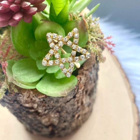 NEW Anthropologie x Lena Bernard Star Statement Ring Gold Size 7 - Picture 3 of 15